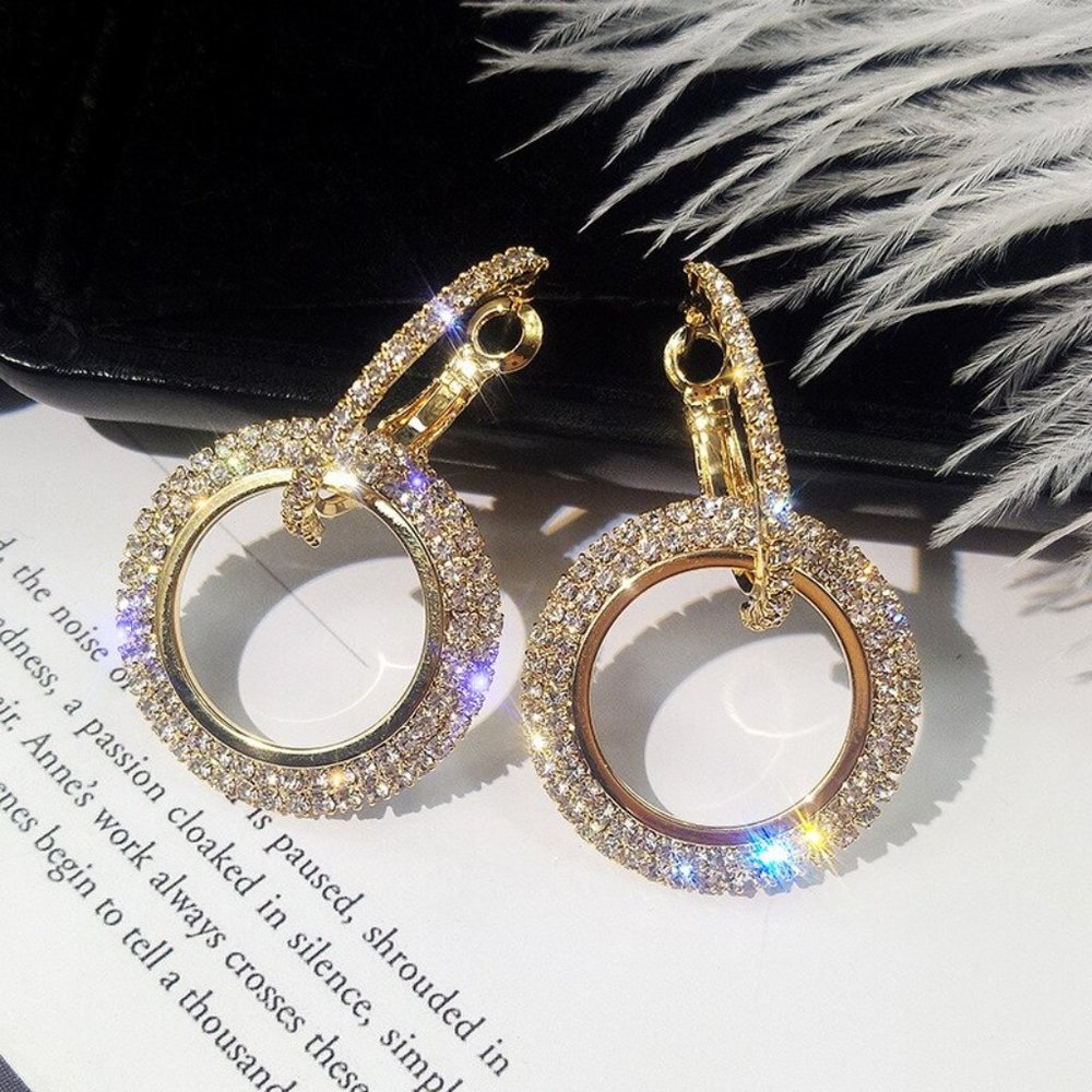 ❤️ Earrings Women Circle Stud Shiny Bohemian Hoop Drop Cute Trendy Jewelry - Picture 2 of 7